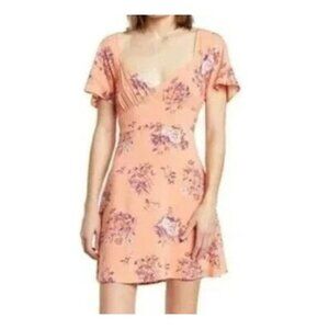 Abound Floral‎ Skater Dress Coral Aster Bouquet S